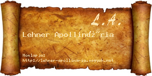 Lehner Apollinária névjegykártya